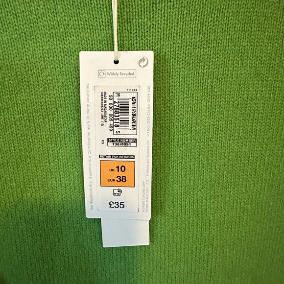 M&S Collection LambsWool Rich Sweater  NWT Size 6  Lime Green - Picture 3 of 12